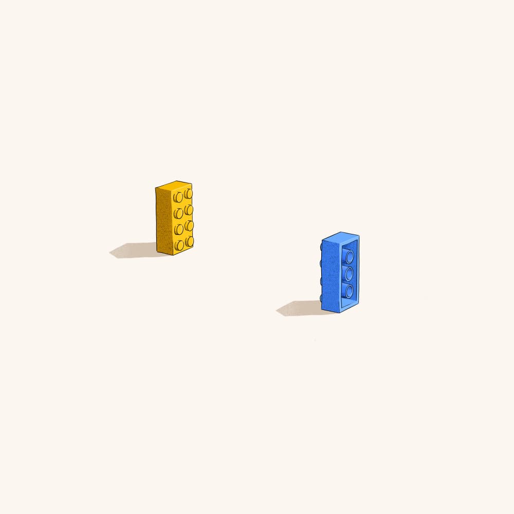Minimal Toy Bricks by Jason Ratliff — canvas wall art