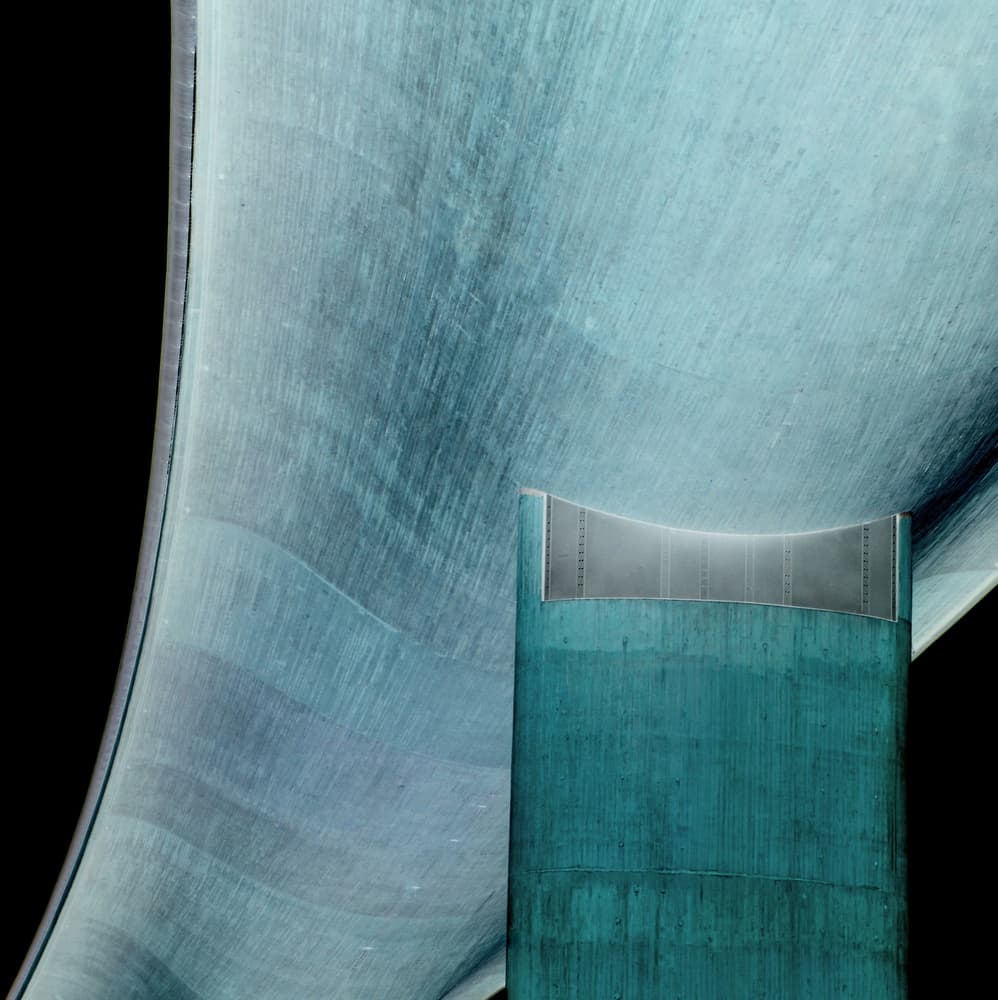 Abstract Teal Forms by Christina Sillèn — canvas wall art