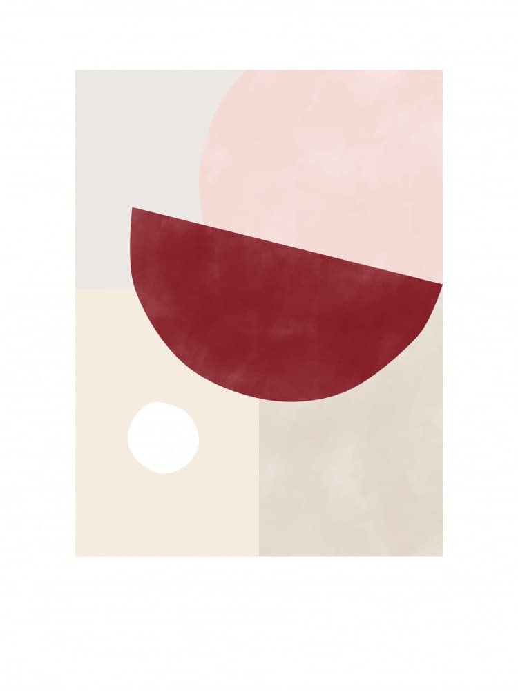 Blush Red Geometric Balance by Elena Ristova — canvas wall art