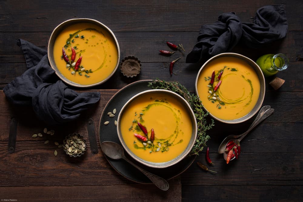 Cozy Autumn Soup Bowls by Diana Popescu — canvas wall art