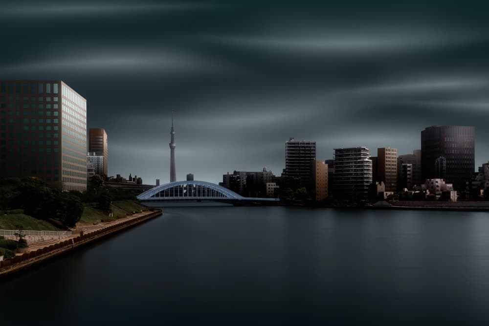 Tokyo Night River View by Amatou T — canvas wall art
