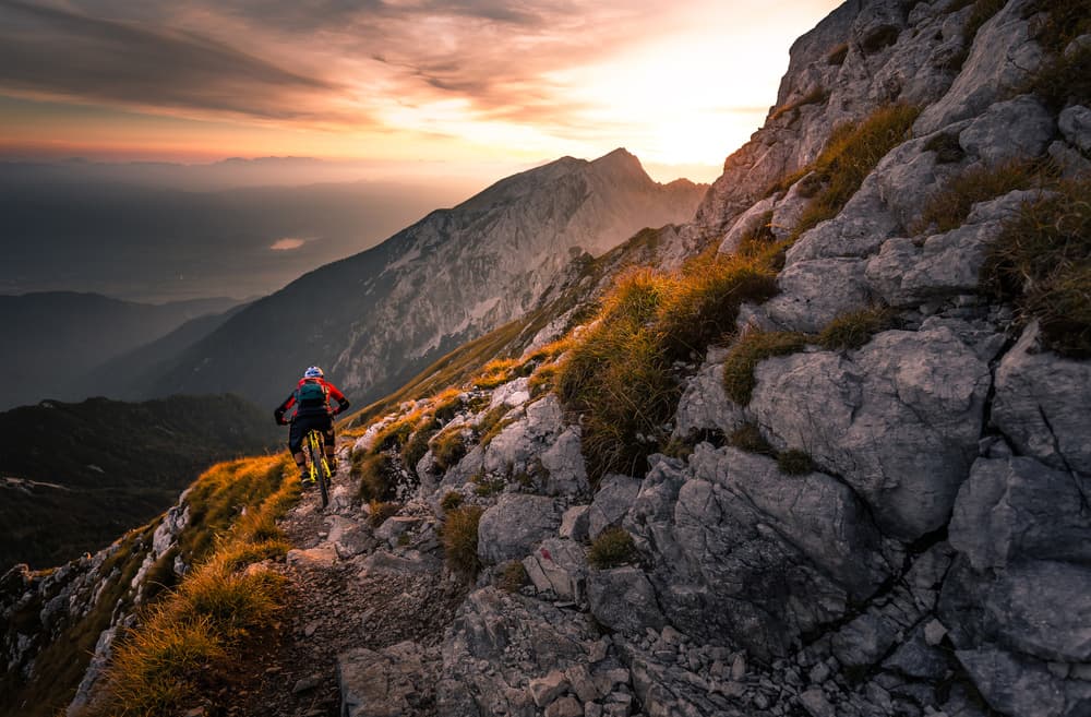 Golden Hour Mountain Biking by Sandi Bertoncelj — canvas wall art