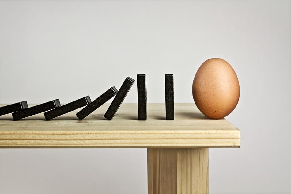 Domino Effect And Egg by Mister Solo — canvas wall art