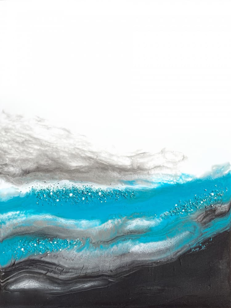 Teal Ocean Shimmer by Alyson Storms — canvas wall art