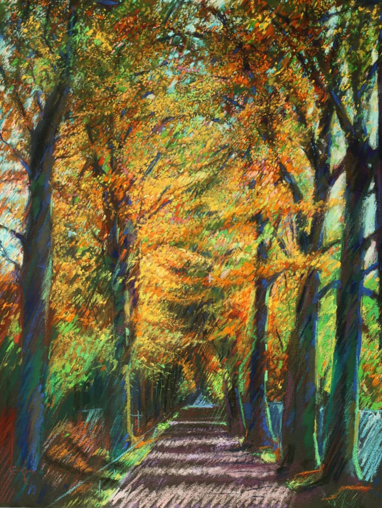 Golden Autumn Avenue by Corné Akkers — canvas wall art