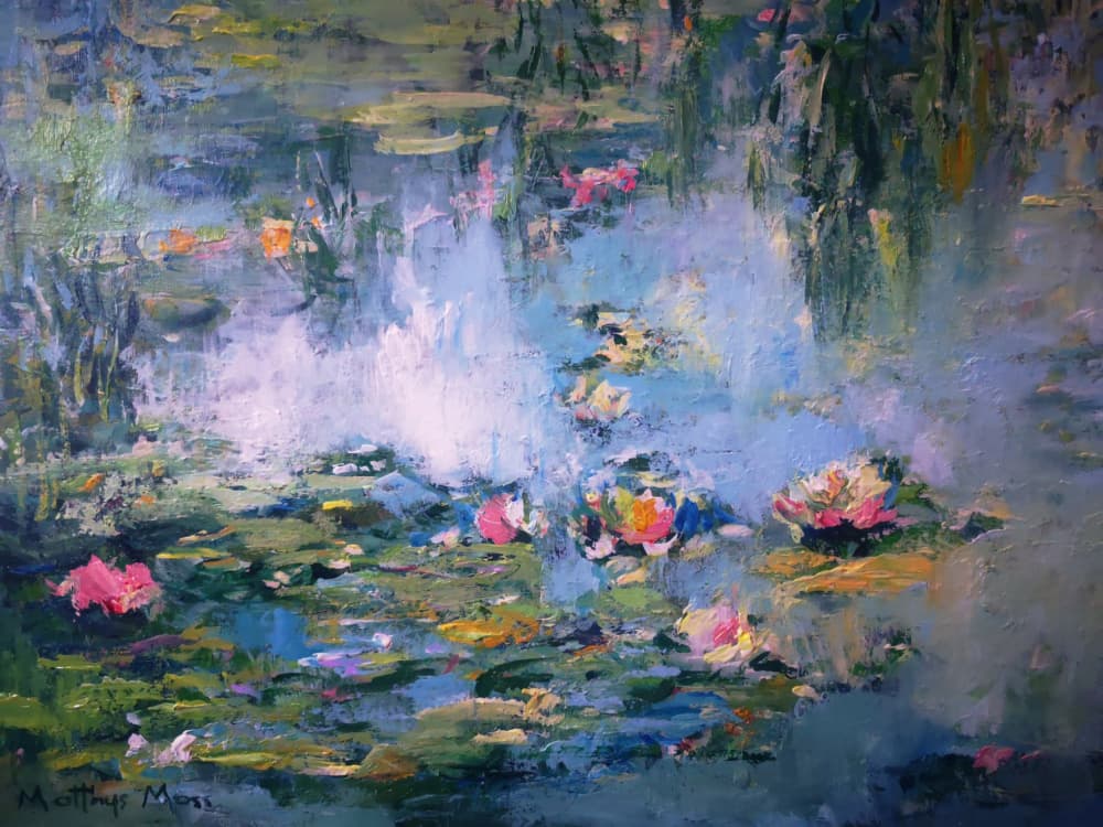 Water Lily Pond Reflections by Matthys Moss — canvas wall art