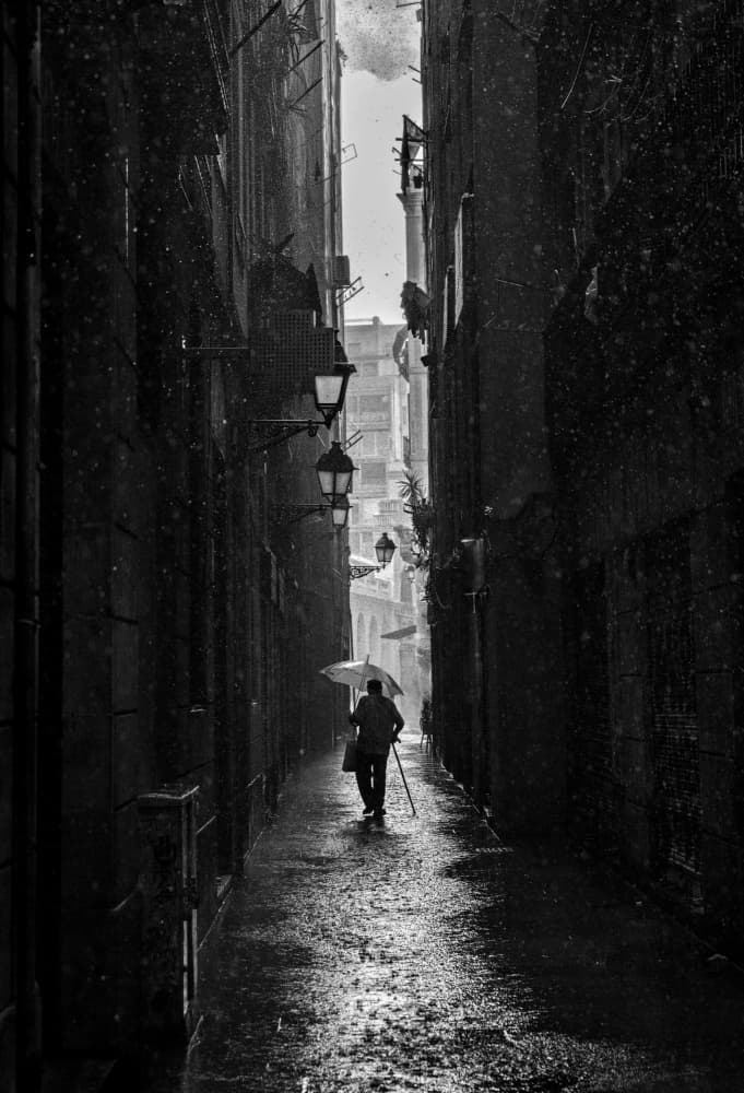Rainy City Alley by Milan Uhrin  AFIAP AZSF — canvas wall art