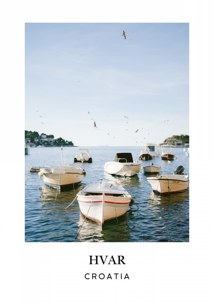 Hvar Croatia Travel poster by Raisa Zwart — canvas wall art