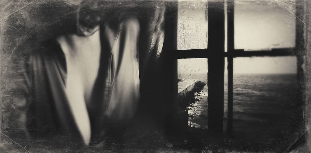 Haunting Figure Ocean View by Bogdan Bouşcă — canvas wall art