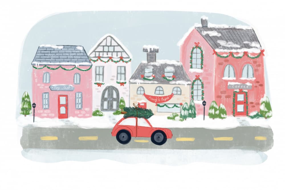 Charming Christmas Village by Nikita Jariwala — canvas wall art