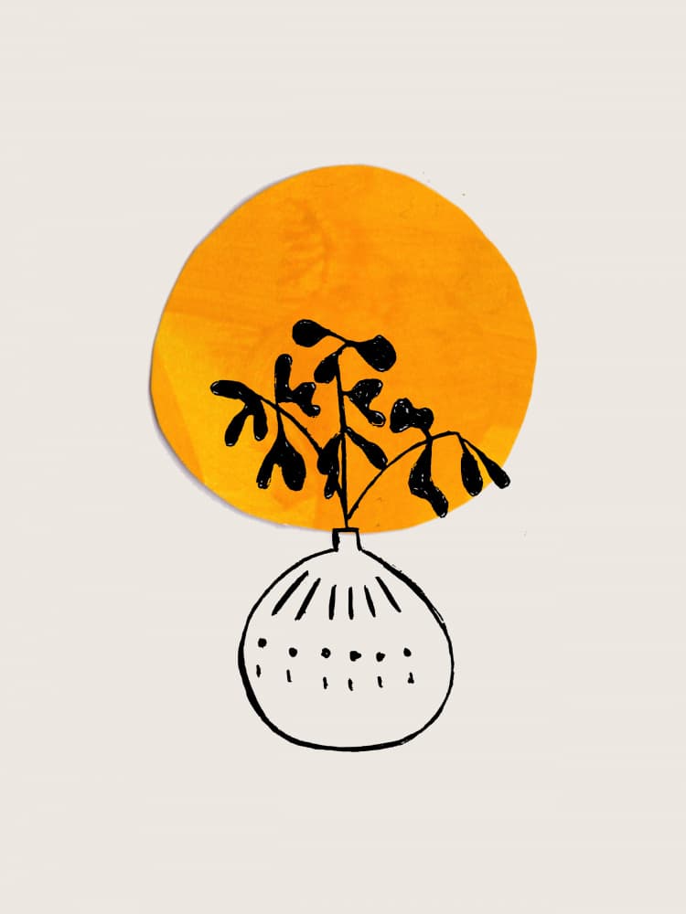 Sunny Botanical Vase by Ejaaz Haniff — canvas wall art