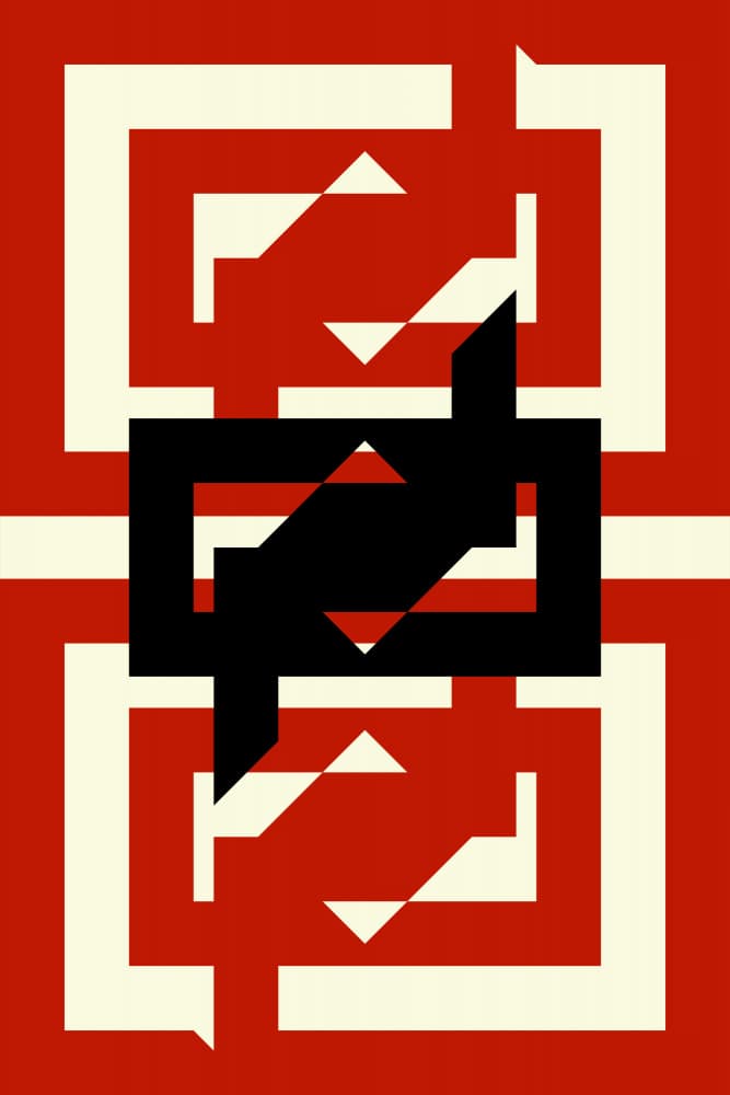 Abstract Red Geometry by Petr Strnad — canvas wall art