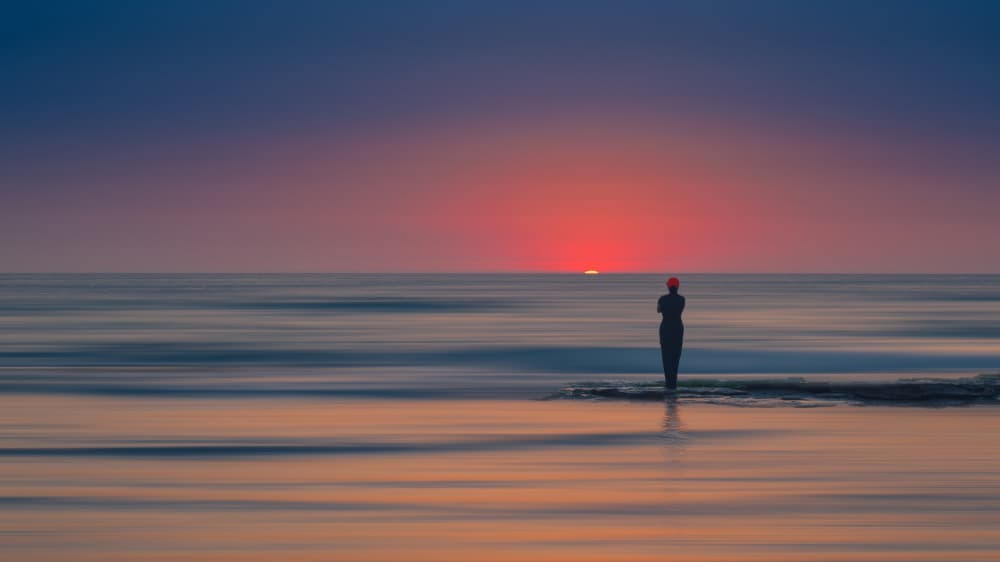 Vibrant Sunset Silhouette by Haim Rosenfeld — canvas wall art