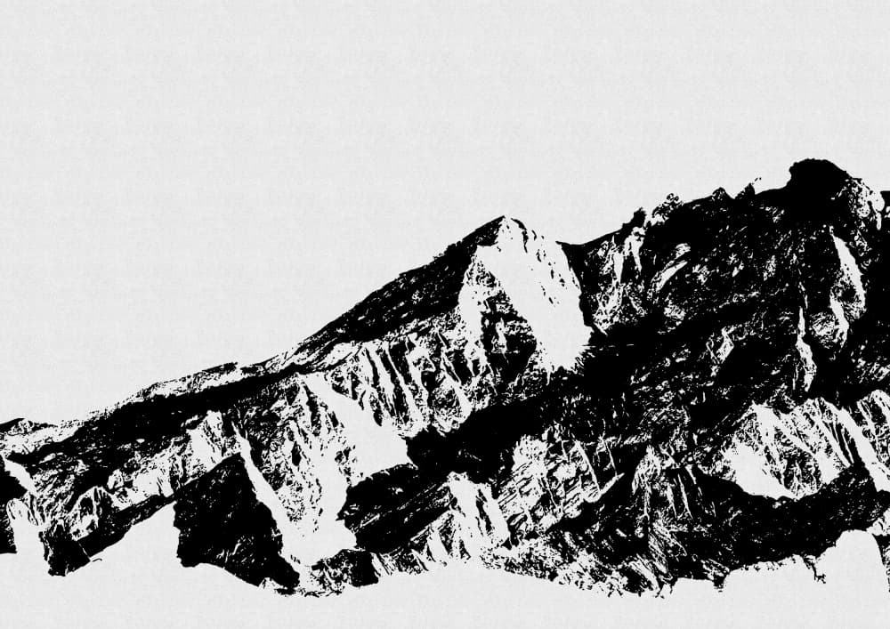 Stark Mountain Peaks by Orara Studio — canvas wall art