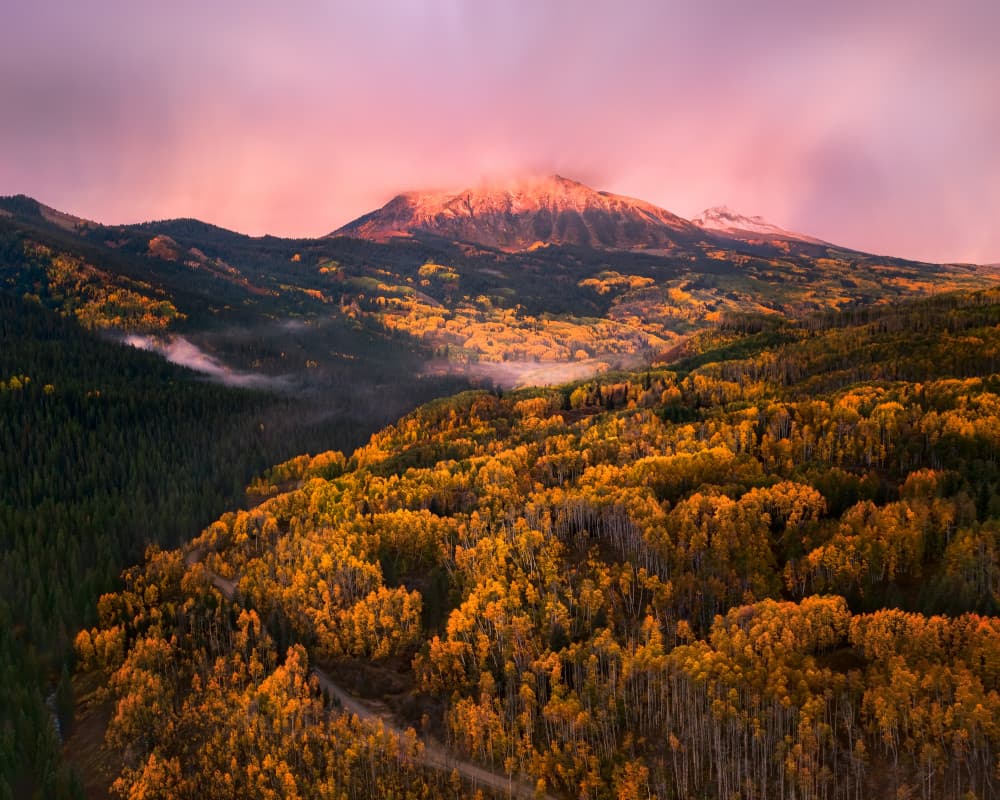 Golden Autumn Peaks by John Fan — canvas wall art