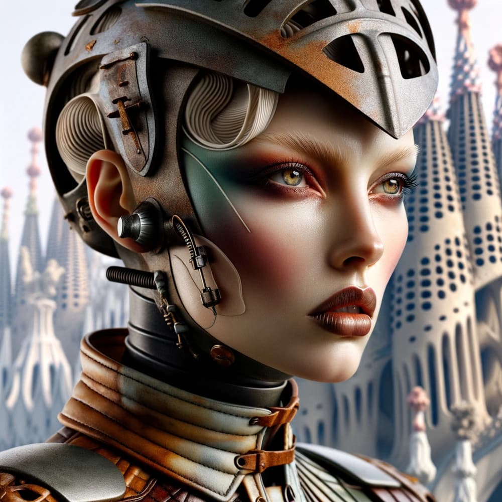 Steampunk Woman Barcelona by David Galan — canvas wall art
