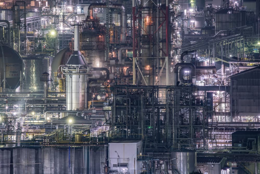 Industrial Night Glow by Kobayashi Tetsurou — canvas wall art