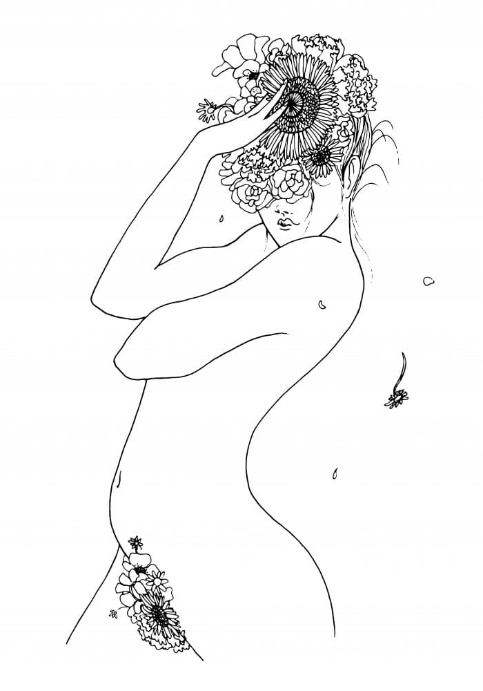 Natural Bloom Woman by Pictufy Studio II — canvas wall art