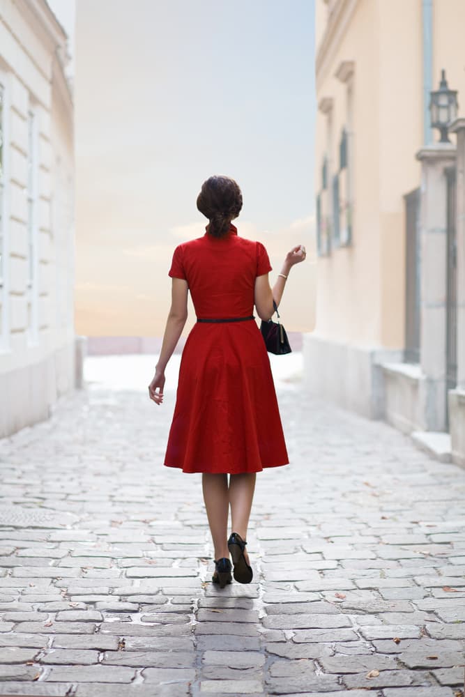 Woman in Red Dress by Ildiko Neer — canvas wall art