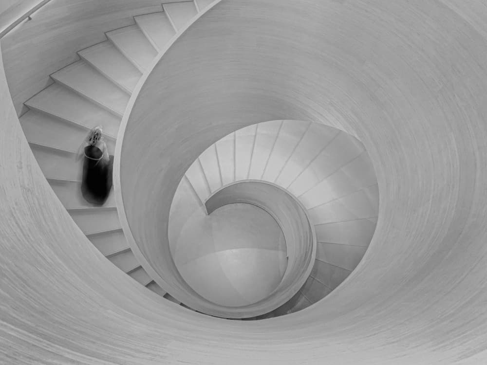 Movement on Spiral Stairs by Molly Fu APA — canvas wall art