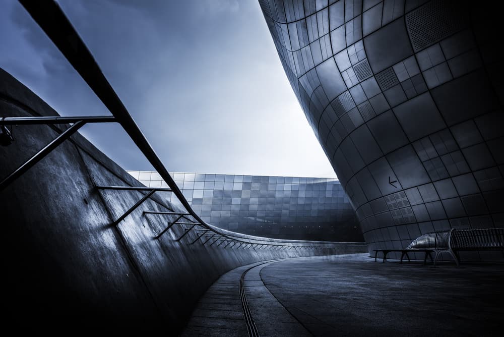 Sleek Urban Curves by AN POTO — canvas wall art