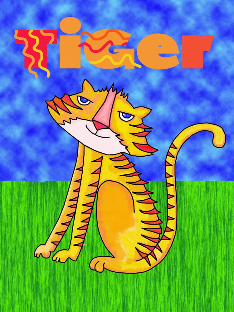 Cheerful Cartoon Tiger by Lynnda Rakos — canvas wall art
