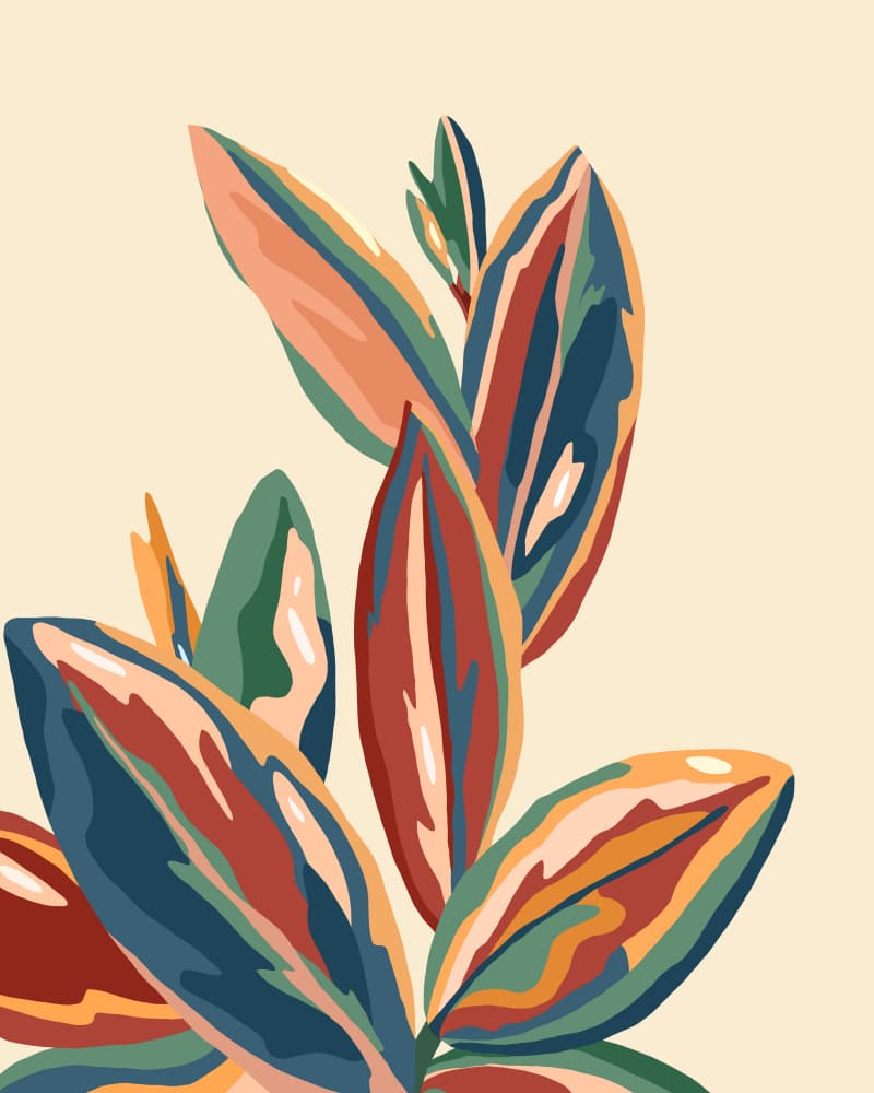 Abstract Botanical Leaves by Uma Gokhale — canvas wall art