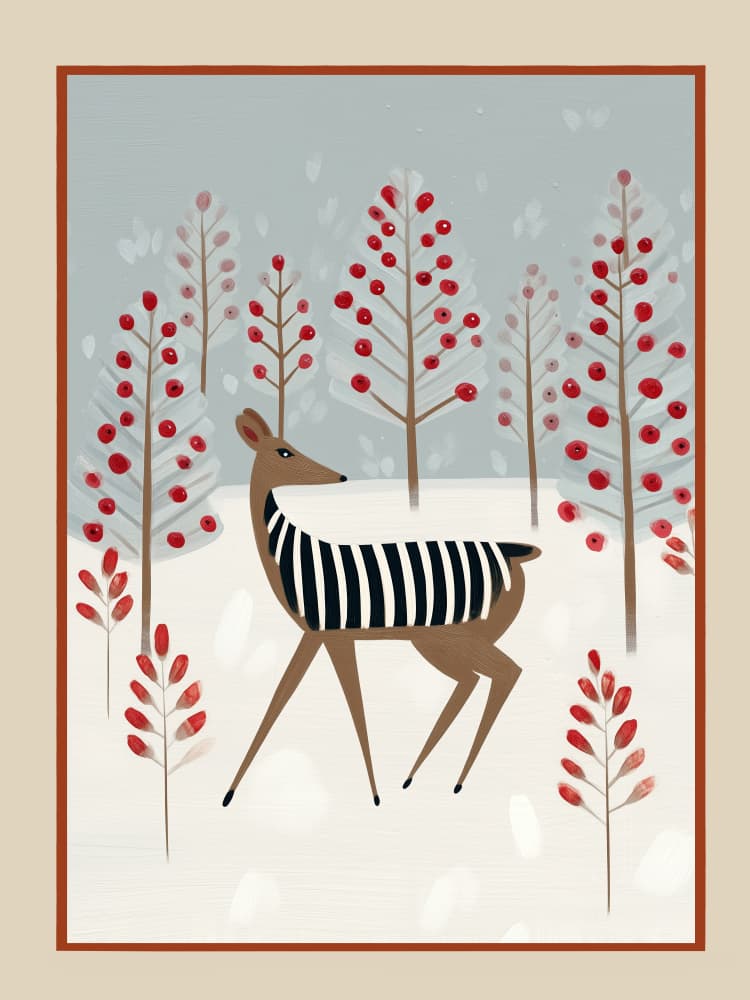 Snowy Forest Deer by City Art — canvas wall art