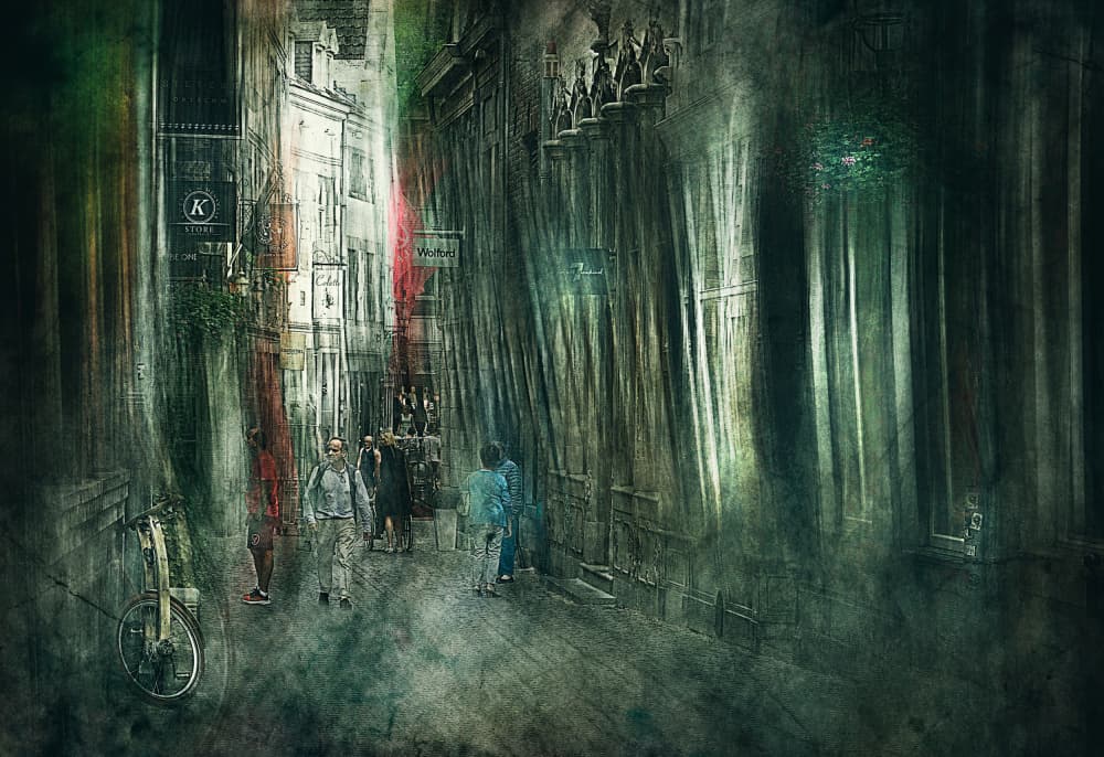 Moody City Street by Jan van der Linden — canvas wall art