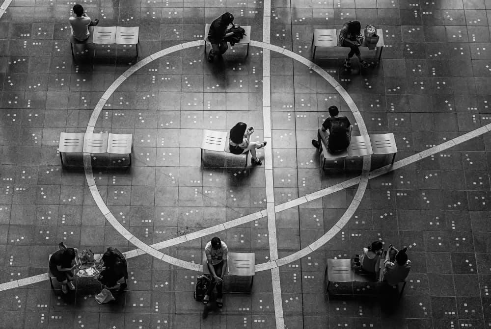 Urban Geometry Social Circles by Haruyo Sakamoto — canvas wall art