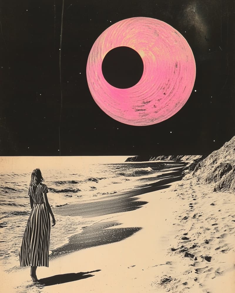 Pink Planet Beach Dream by Samantha Hearn — canvas wall art