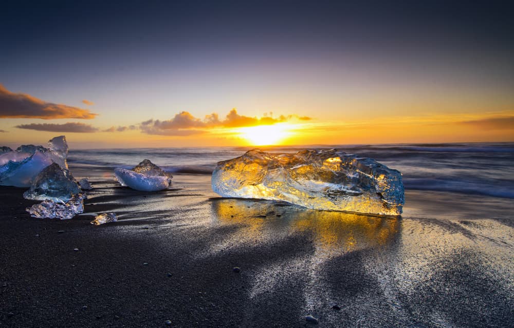 Diamond Beach Sunset by Andrea Auf dem Brinke — canvas wall art