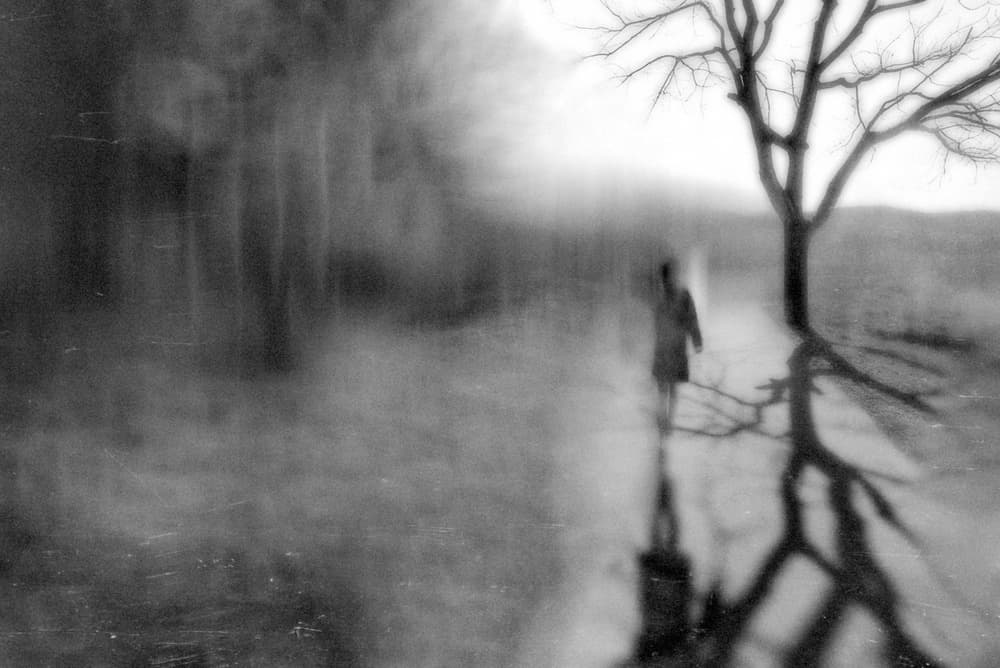 Lone Figure Bare Tree by Teruhiko Tsuchida — canvas wall art