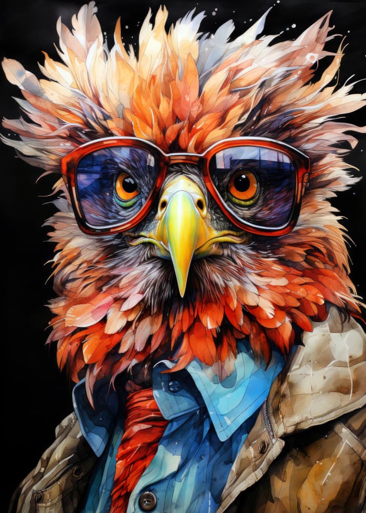Stylish Eagle Portrait by Justyna Jaszke — canvas wall art