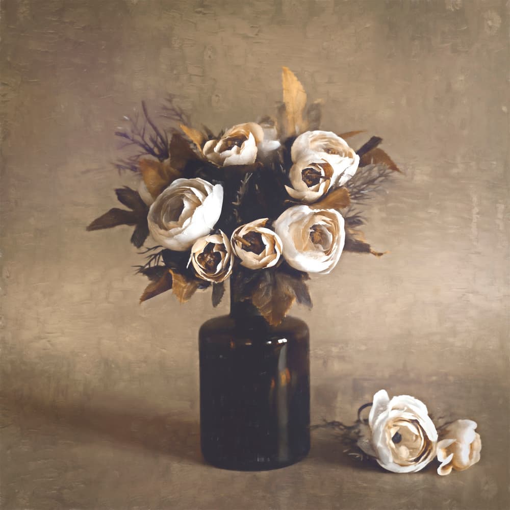 Muted Floral Arrangement by Cicek Kiral — canvas wall art