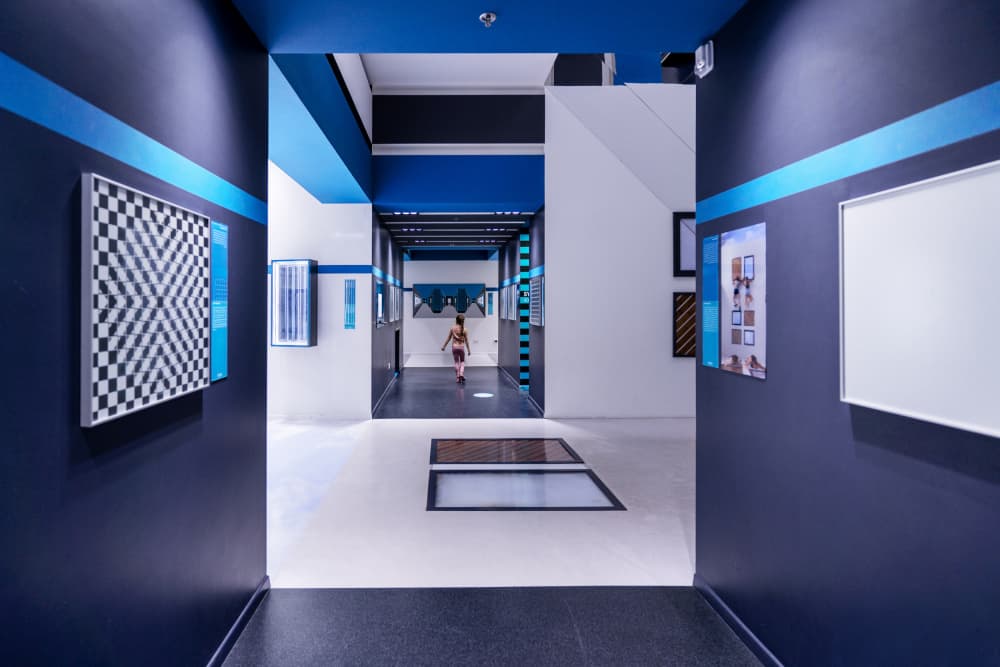 Blue Illusion Hallway by Gabrielle Halperin — canvas wall art