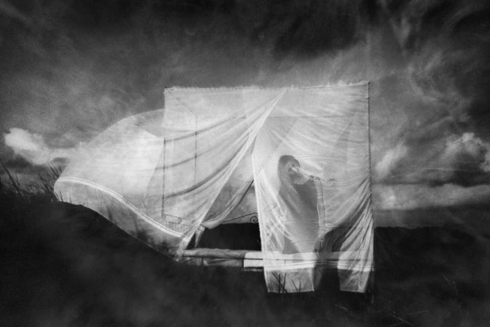 Ethereal Veiled Figure by Jay Satriani — canvas wall art