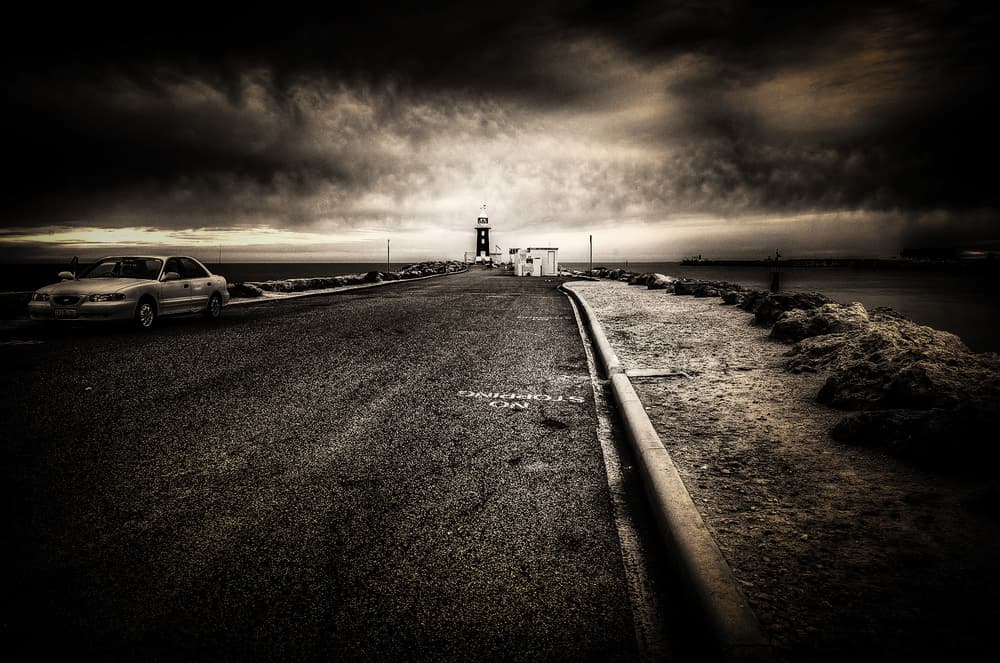 Stormy Lighthouse Drive by Despird Zhang — canvas wall art