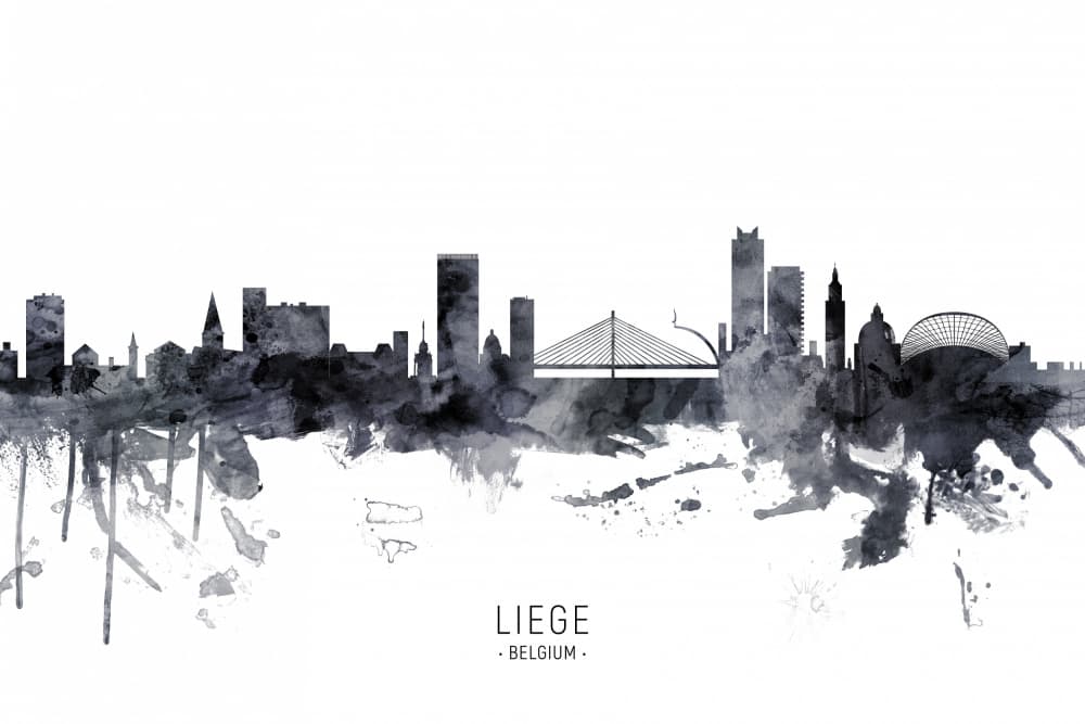Liege Belgium Skyline by Michael Tompsett — canvas wall art