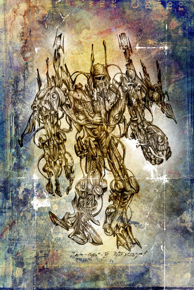 Intricate Mechanical Being by Rafal Kulik — canvas wall art