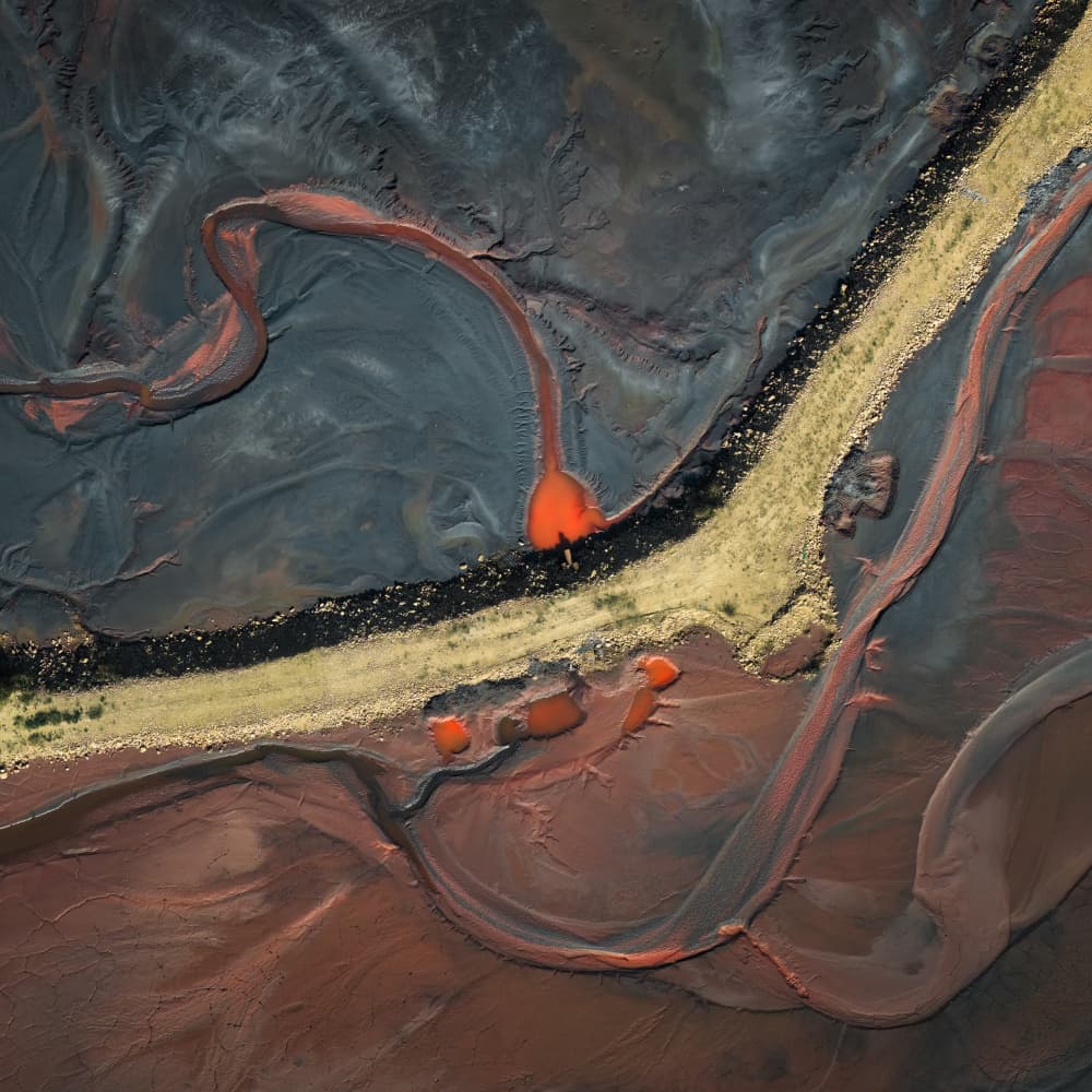 Volcanic River Flow by Aidong Ning — canvas wall art