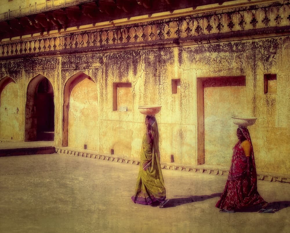 Women Ancient Indian Wall by Anna Cseresnjes — canvas wall art