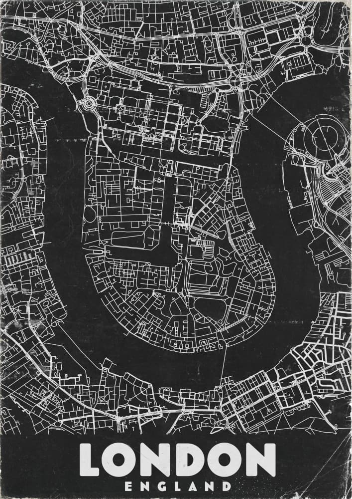 Minimalist London Map by Nicholas — canvas wall art