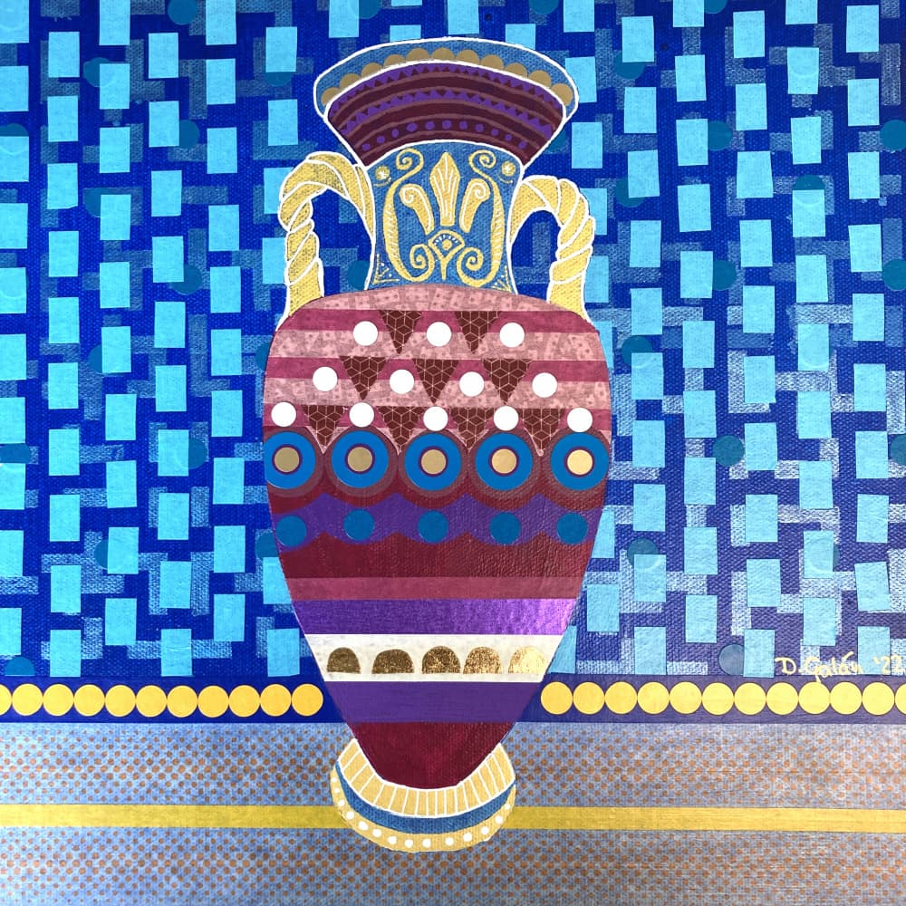 Colorful Decorative Vase by David Galan — canvas wall art