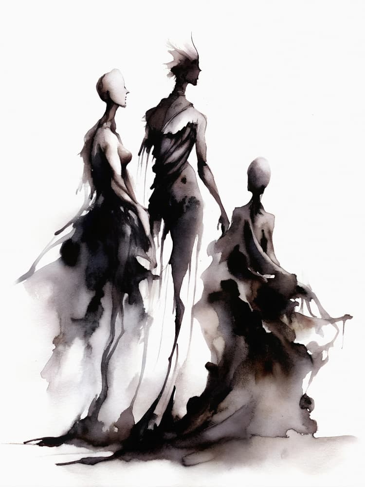 Three Ethereal Figures by Miguel Bruzual — canvas wall art