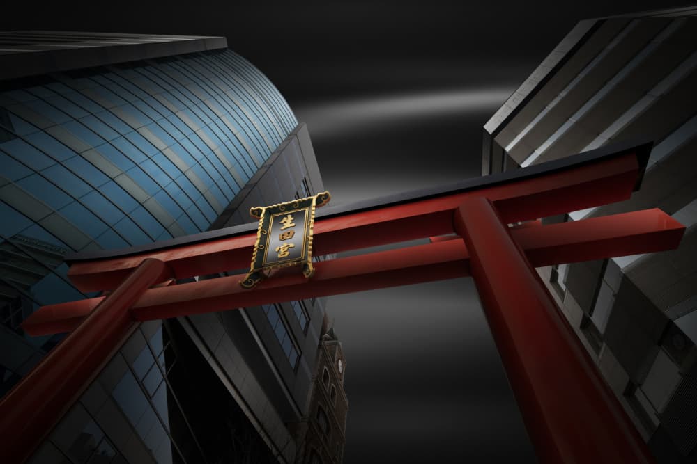 Torii in the city by Shuchuan Liu — canvas wall art