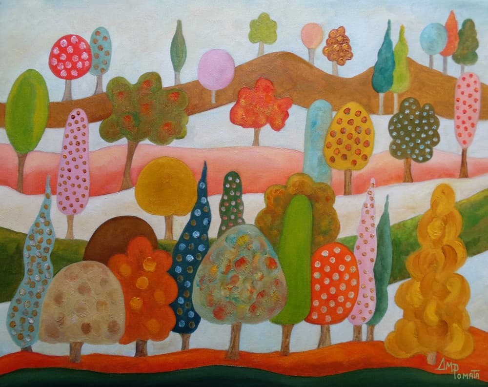 Whimsical Tree Landscape by Angeles M. Pomata — canvas wall art