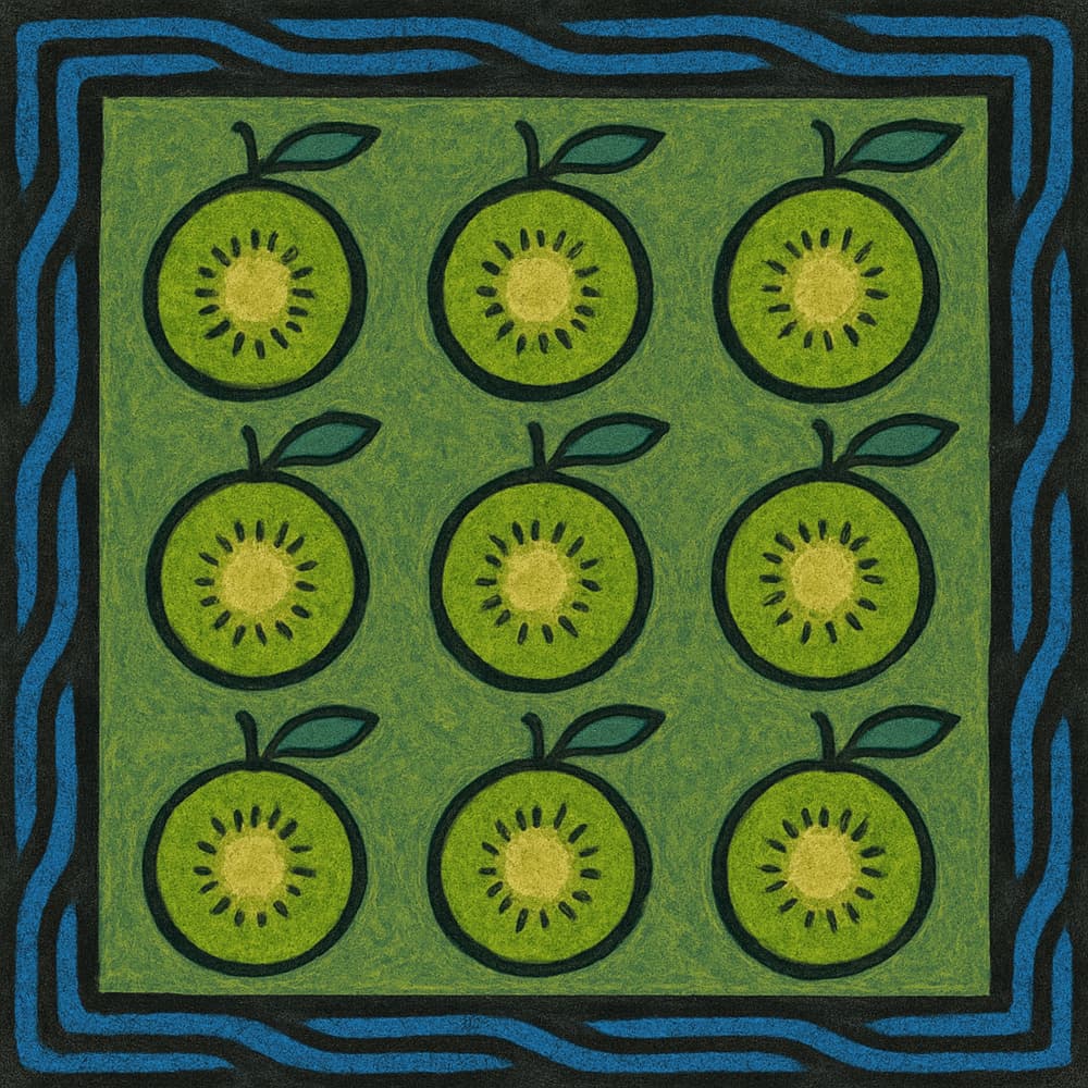 Vibrant Kiwi Pattern by David Galan — canvas wall art