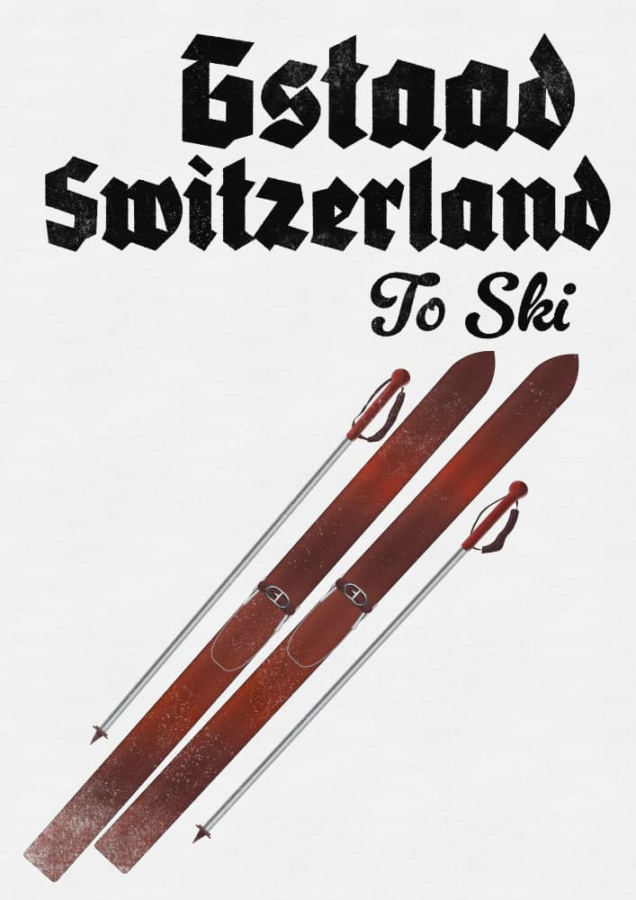 Vintage Ski Gstaad Switzerland by Nicholas — canvas wall art