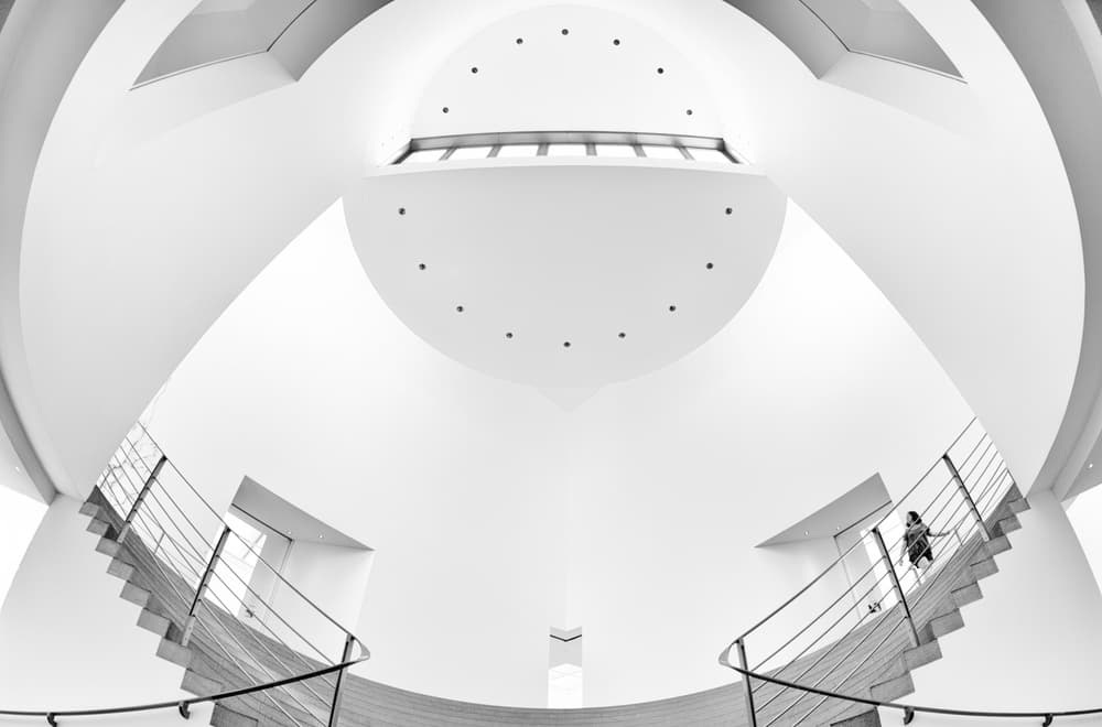 Modern White Architecture by Jeroen van de Wiel — canvas wall art